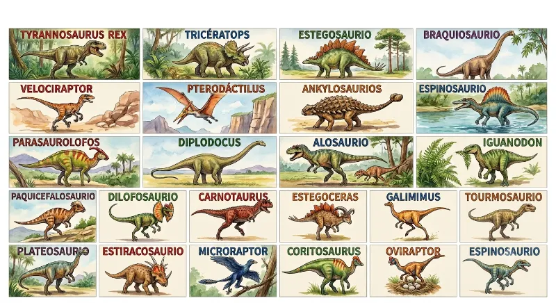 Dinosaurios - Guess Who Template